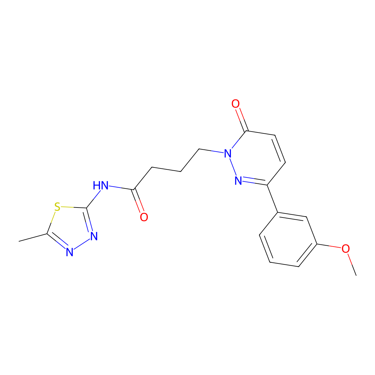 4-(3-(3-methoxyphenyl)-6-oxopyridazin-1(6H)-yl)-N-(5-methyl-1,3,4-thiadiazol-2-yl)butanamide molecular structure, CAS 1226445-38-0