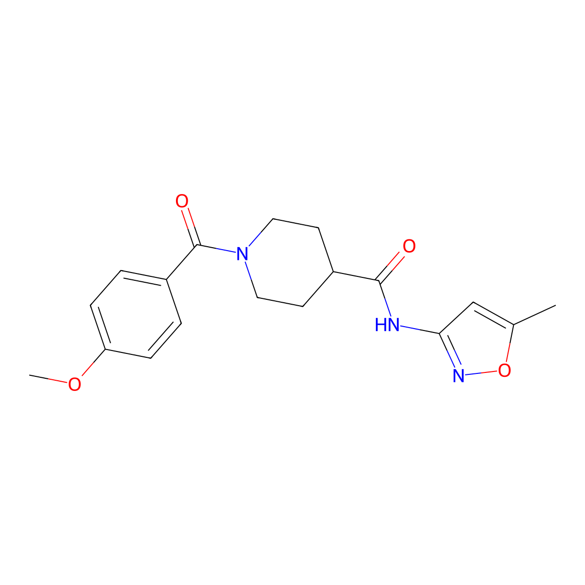 1-(4-methoxybenzoyl)-N-(5-methylisoxazol-3-yl)piperidine-4-carboxamide molecular structure, CAS 1226445-45-9