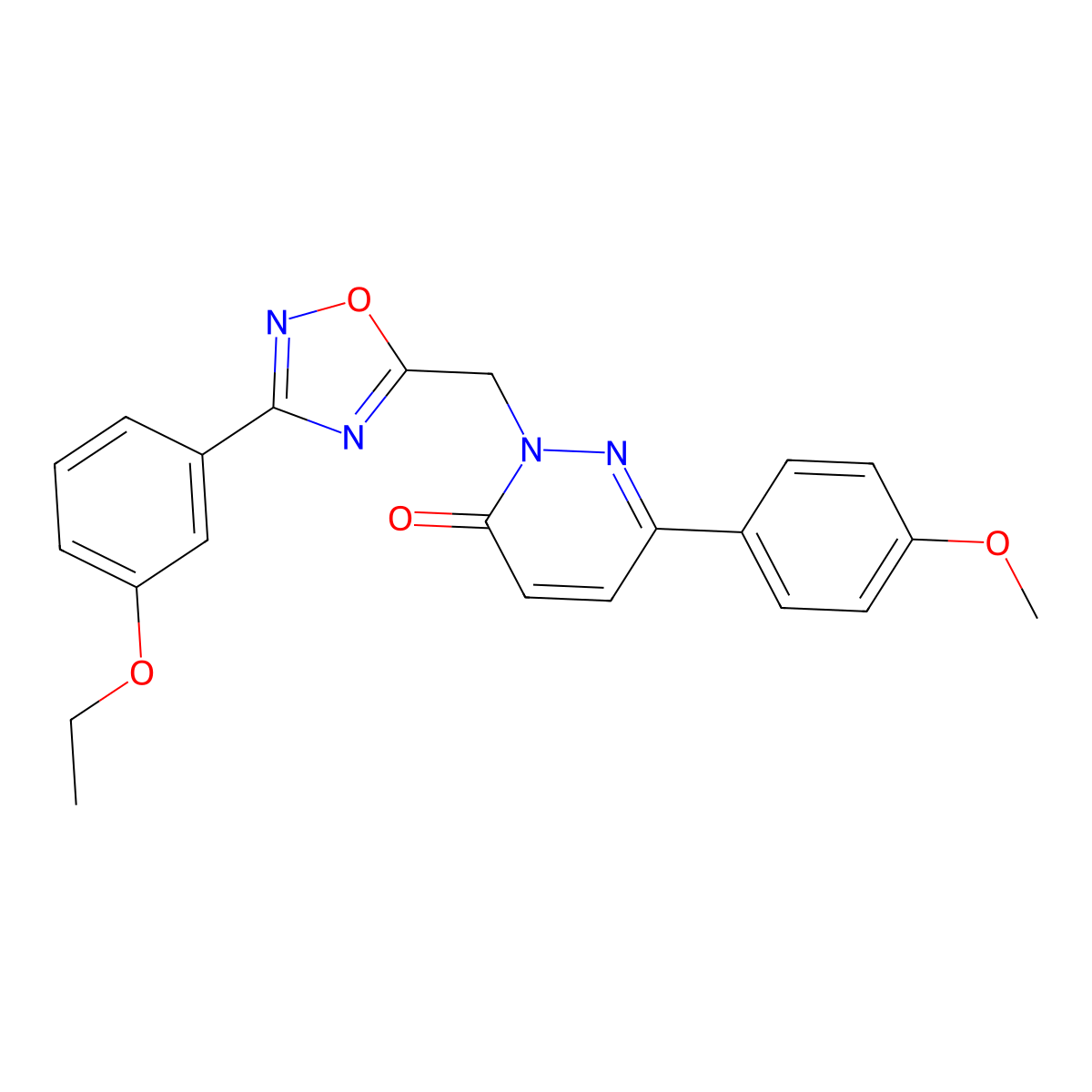2-((3-(3-ethoxyphenyl)-1,2,4-oxadiazol-5-yl)methyl)-6-(4-methoxyphenyl)pyridazin-3(2H)-one molecular structure, CAS 1226445-60-8