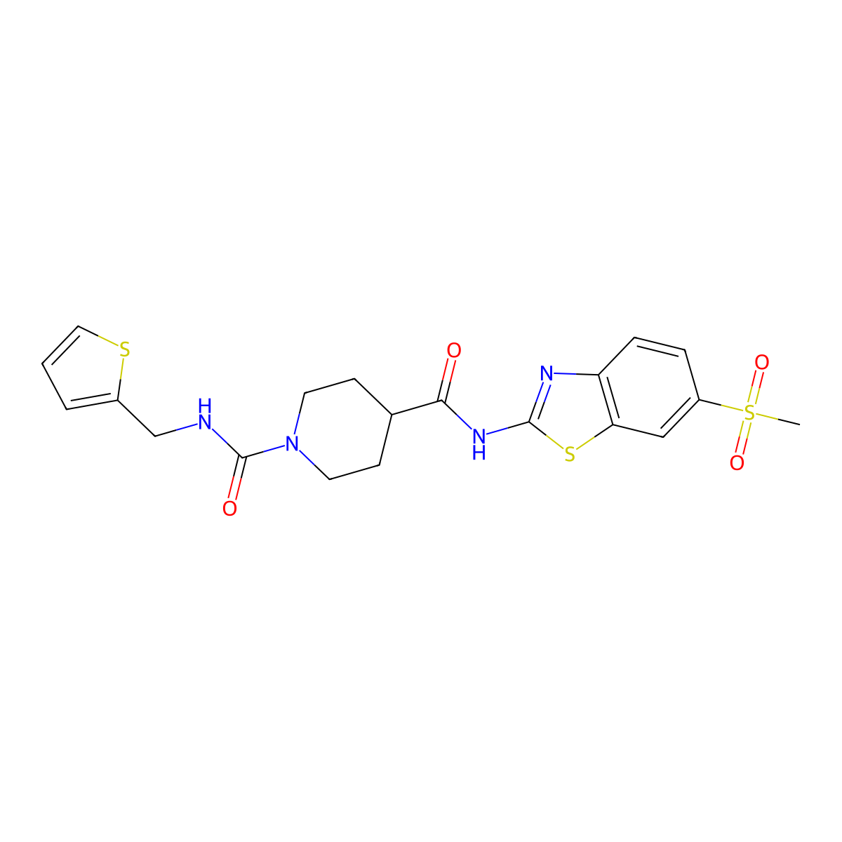 N4-(6-(methylsulfonyl)benzo[d]thiazol-2-yl)-N1-(thiophen-2-ylmethyl)piperidine-1,4-dicarboxamide molecular structure, CAS 1226445-65-3