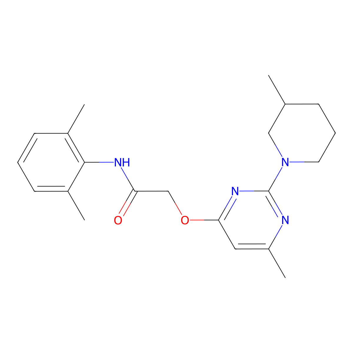 N-(2,6-dimethylphenyl)-2-{[6-methyl-2-(3-methylpiperidin-1-yl)pyrimidin-4-yl]oxy}acetamide molecular structure, CAS 1226445-88-0