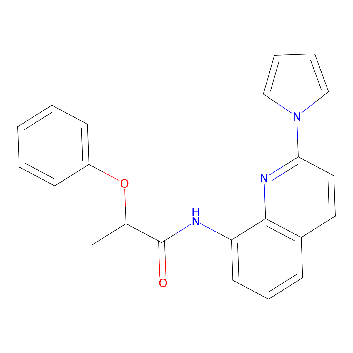 N-(2-(1H-pyrrol-1-yl)quinolin-8-yl)-2-phenoxypropanamide molecular structure, CAS 1226445-90-4