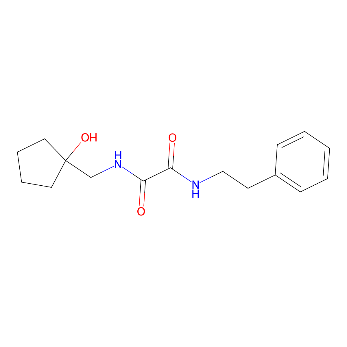 N1-((1-hydroxycyclopentyl)methyl)-N2-phenethyloxalamide molecular structure, CAS 1226445-91-5