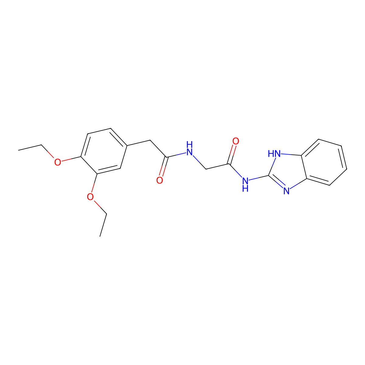 N-{[(1H-1,3-benzodiazol-2-yl)carbamoyl]methyl}-2-(3,4-diethoxyphenyl)acetamide molecular structure, CAS 1226445-92-6