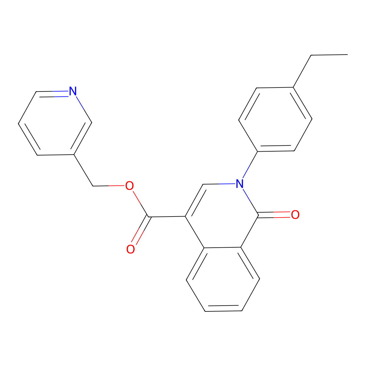 Pyridin-3-ylmethyl 2-(4-ethylphenyl)-1-oxo-1,2-dihydroisoquinoline-4-carboxylate molecular structure, CAS 1226446-10-1