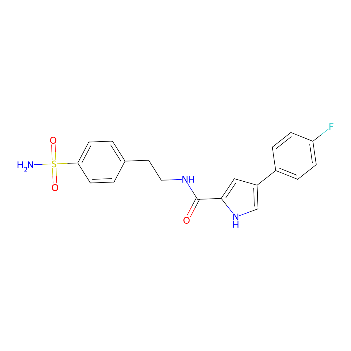 4-(4-fluorophenyl)-N-(4-sulfamoylphenethyl)-1H-pyrrole-2-carboxamide molecular structure, CAS 1226446-40-7
