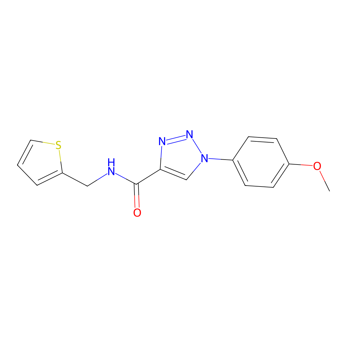 1-(4-methoxyphenyl)-N-(thiophen-2-ylmethyl)-1H-1,2,3-triazole-4-carboxamide molecular structure, CAS 1226446-41-8