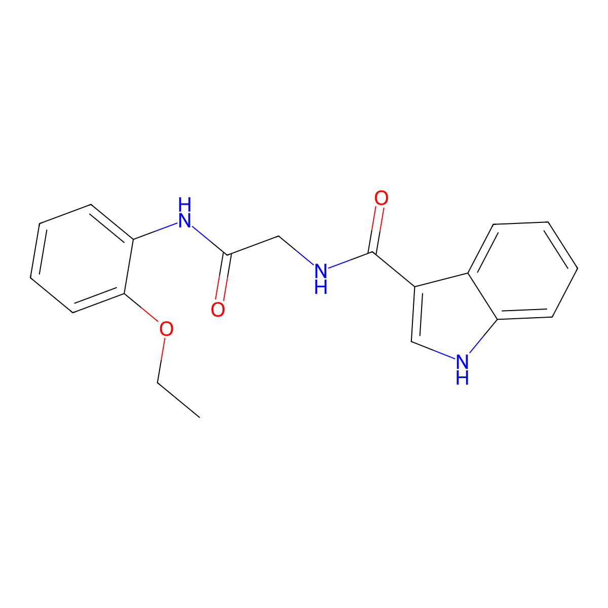 N-(2-((2-ethoxyphenyl)amino)-2-oxoethyl)-1H-indole-3-carboxamide molecular structure, CAS 1226446-46-3