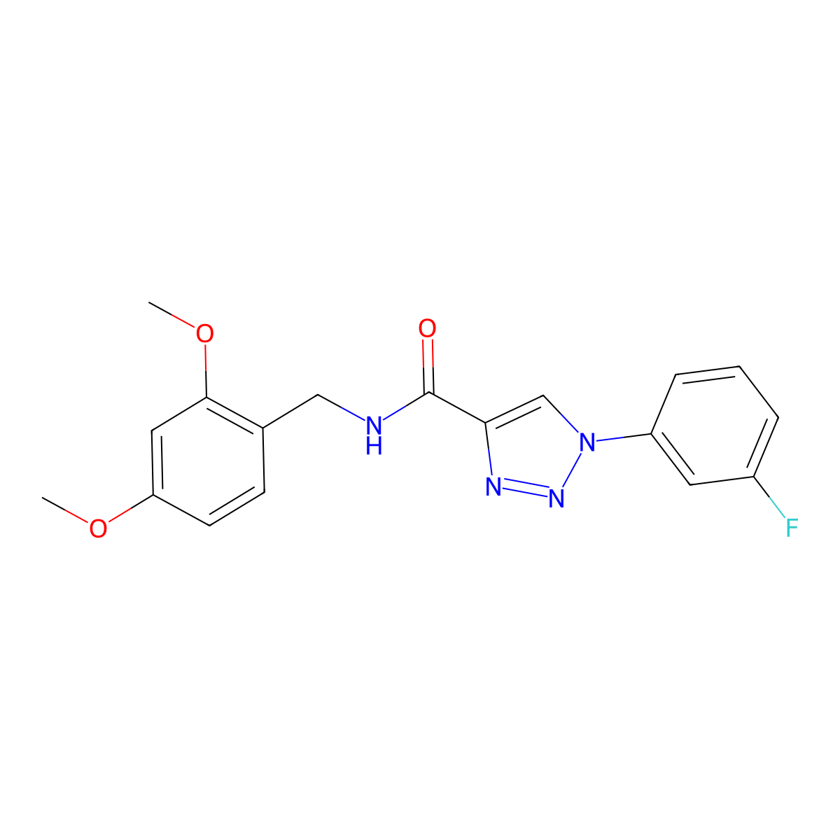 N-(2,4-dimethoxybenzyl)-1-(3-fluorophenyl)-1H-1,2,3-triazole-4-carboxamide molecular structure, CAS 1226446-52-1