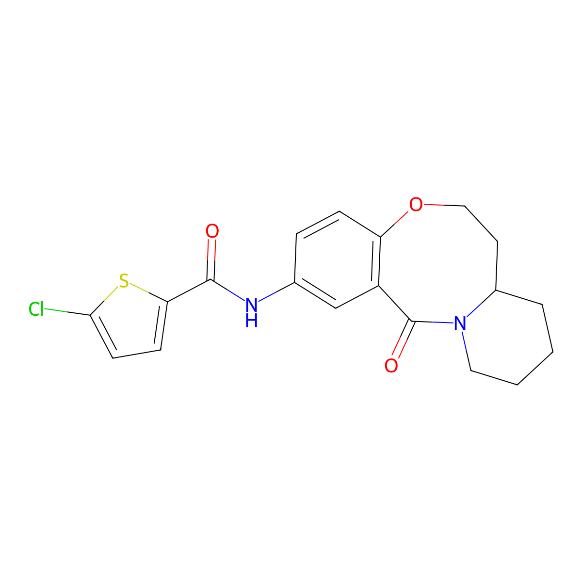 5-chloro-N-{2-oxo-9-oxa-1-azatricyclo[10.4.0.0^{3,8}]hexadeca-3,5,7-trien-5-yl}thiophene-2-carboxamide molecular structure, CAS 1226446-65-6