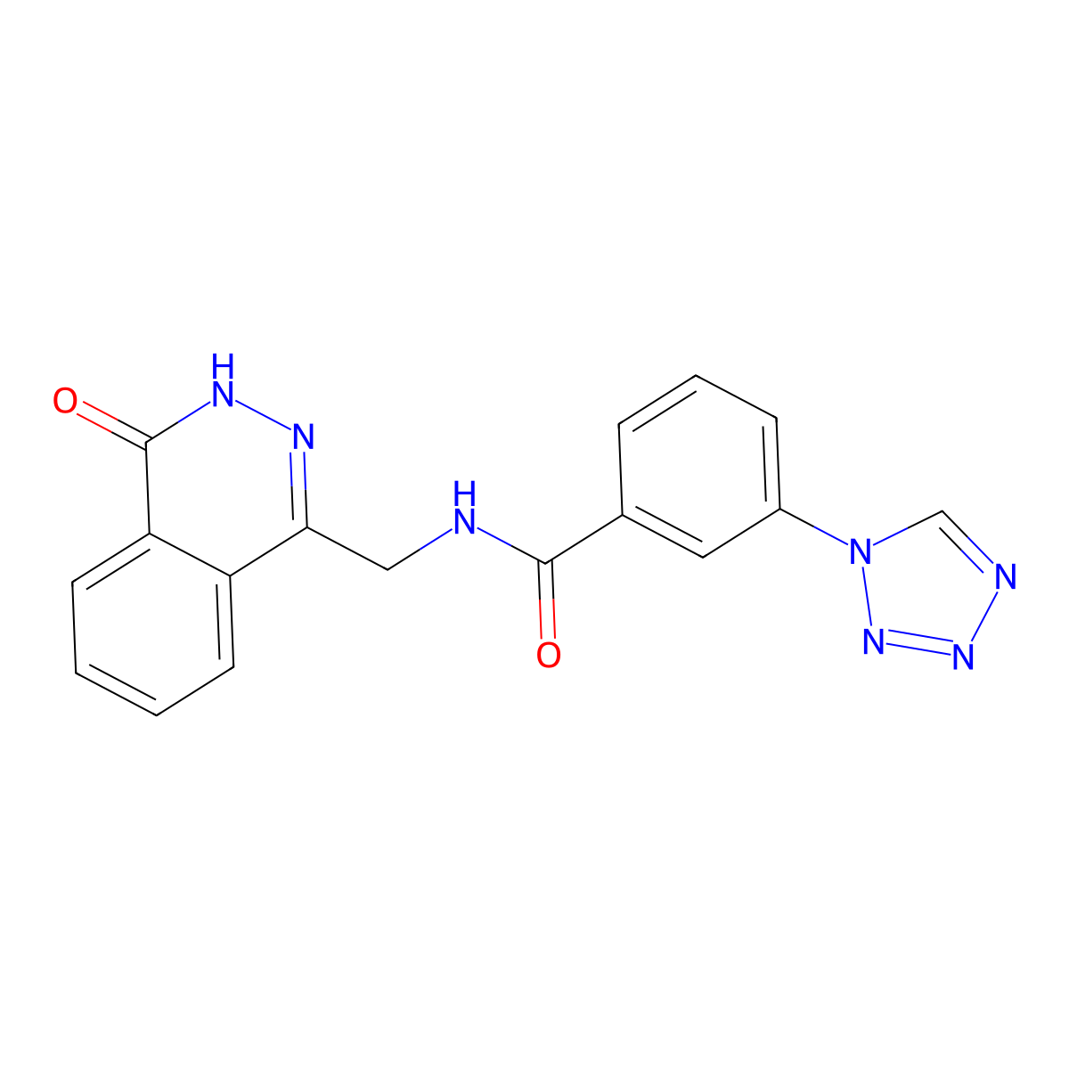 N-((4-oxo-3,4-dihydrophthalazin-1-yl)methyl)-3-(1H-tetrazol-1-yl)benzamide molecular structure, CAS 1226446-92-9