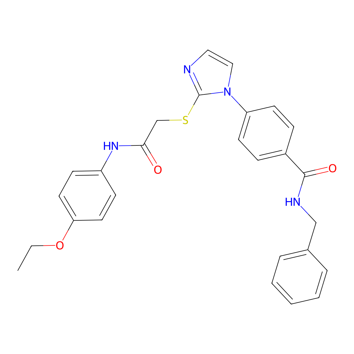 N-benzyl-4-[2-({[(4-ethoxyphenyl)carbamoyl]methyl}sulfanyl)-1H-imidazol-1-yl]benzamide molecular structure, CAS 1226446-95-2