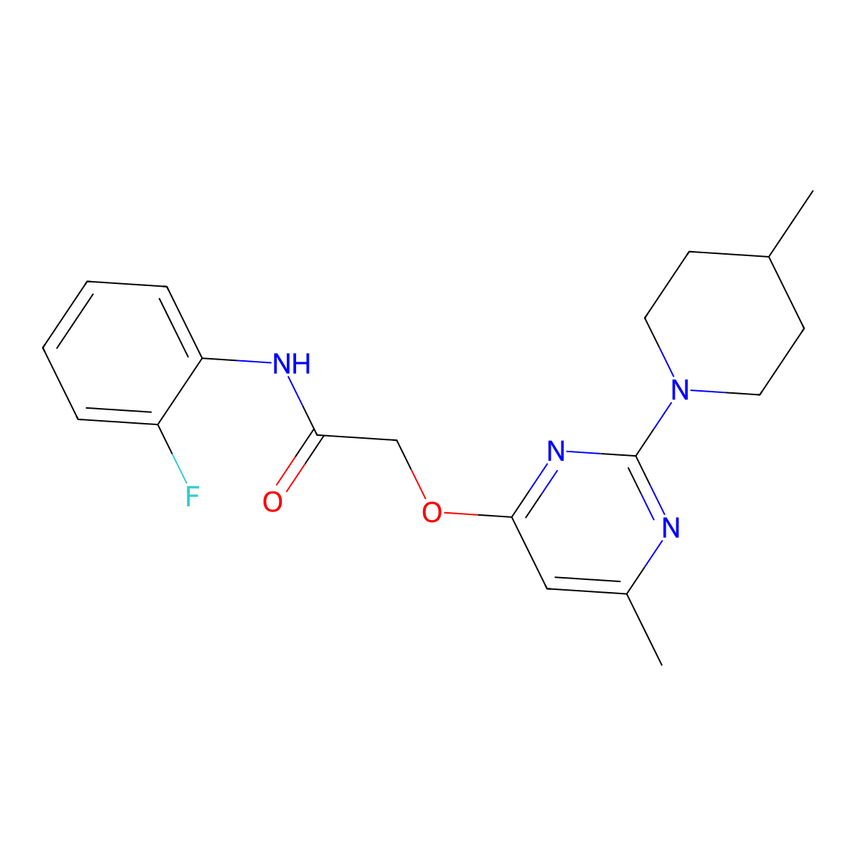 N-(2-fluorophenyl)-2-{[6-methyl-2-(4-methylpiperidin-1-yl)pyrimidin-4-yl]oxy}acetamide molecular structure, CAS 1226447-34-2