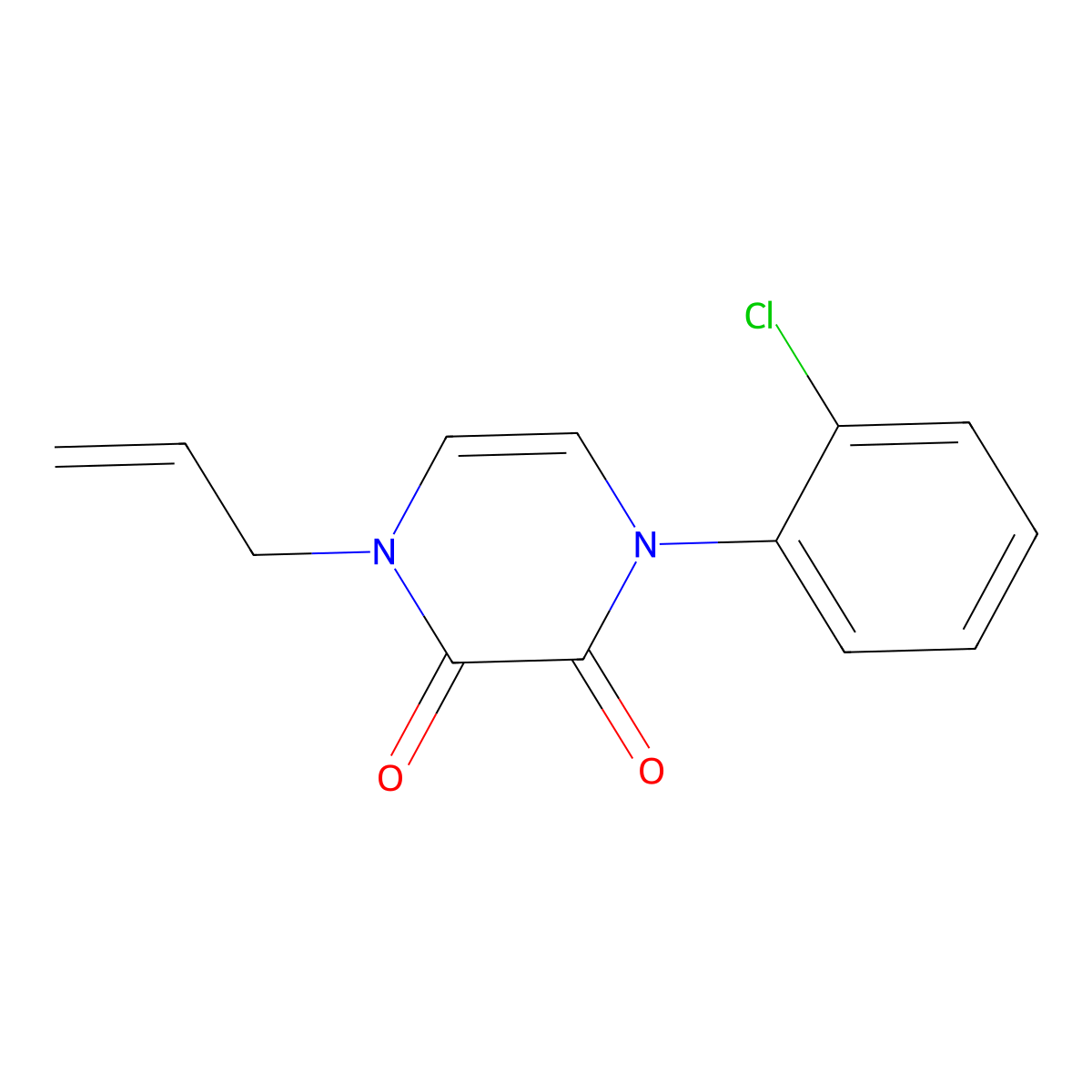 1-allyl-4-(2-chlorophenyl)pyrazine-2,3(1H,4H)-dione molecular structure, CAS 1226447-38-6