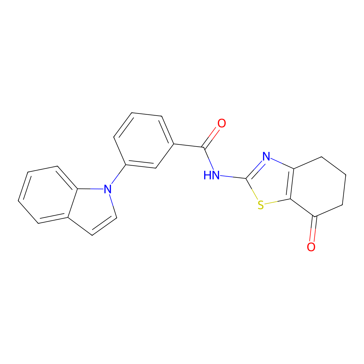 3-(1H-indol-1-yl)-N-(7-oxo-4,5,6,7-tetrahydrobenzo[d]thiazol-2-yl)benzamide molecular structure, CAS 1226447-57-9