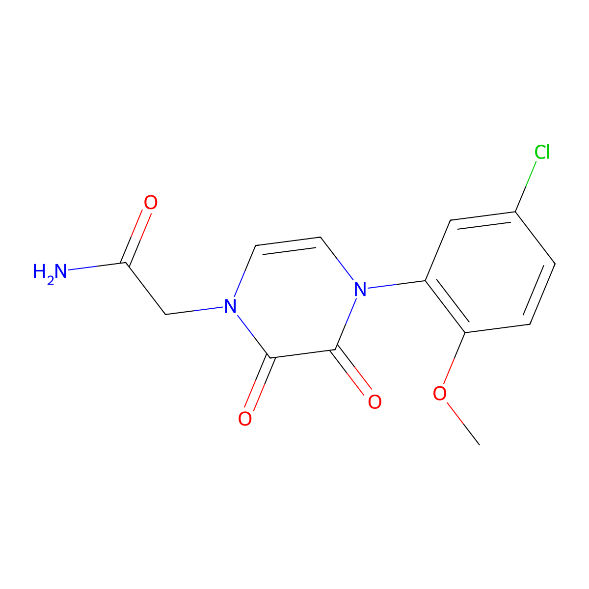 2-(4-(5-chloro-2-methoxyphenyl)-2,3-dioxo-3,4-dihydropyrazin-1(2H)-yl)acetamide molecular structure, CAS 1226447-64-8