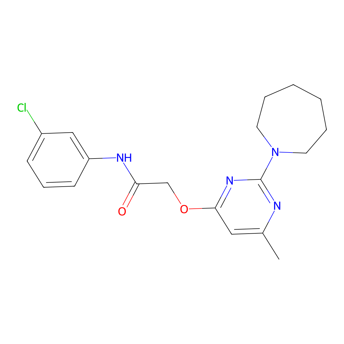 2-{[2-(azepan-1-yl)-6-methylpyrimidin-4-yl]oxy}-N-(3-chlorophenyl)acetamide molecular structure, CAS 1226447-78-4