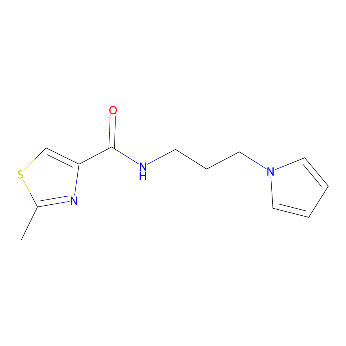 N-(3-(1H-pyrrol-1-yl)propyl)-2-methylthiazole-4-carboxamide molecular structure, CAS 1226447-88-6