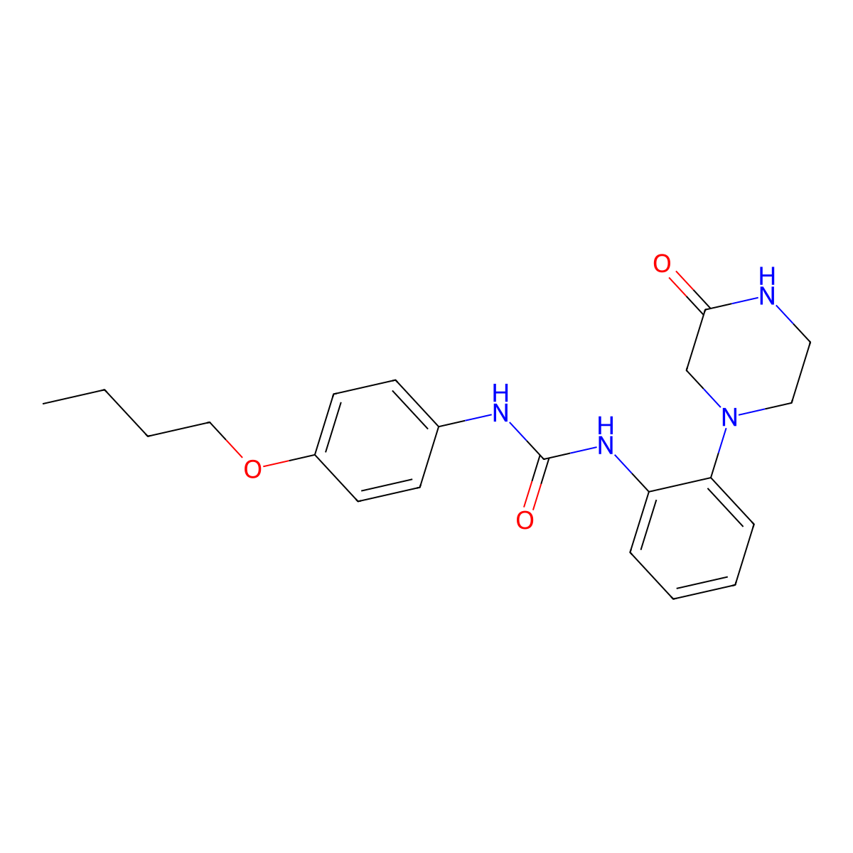 1-(4-Butoxyphenyl)-3-[2-(3-oxopiperazin-1-yl)phenyl]urea molecular structure, CAS 1226447-90-0