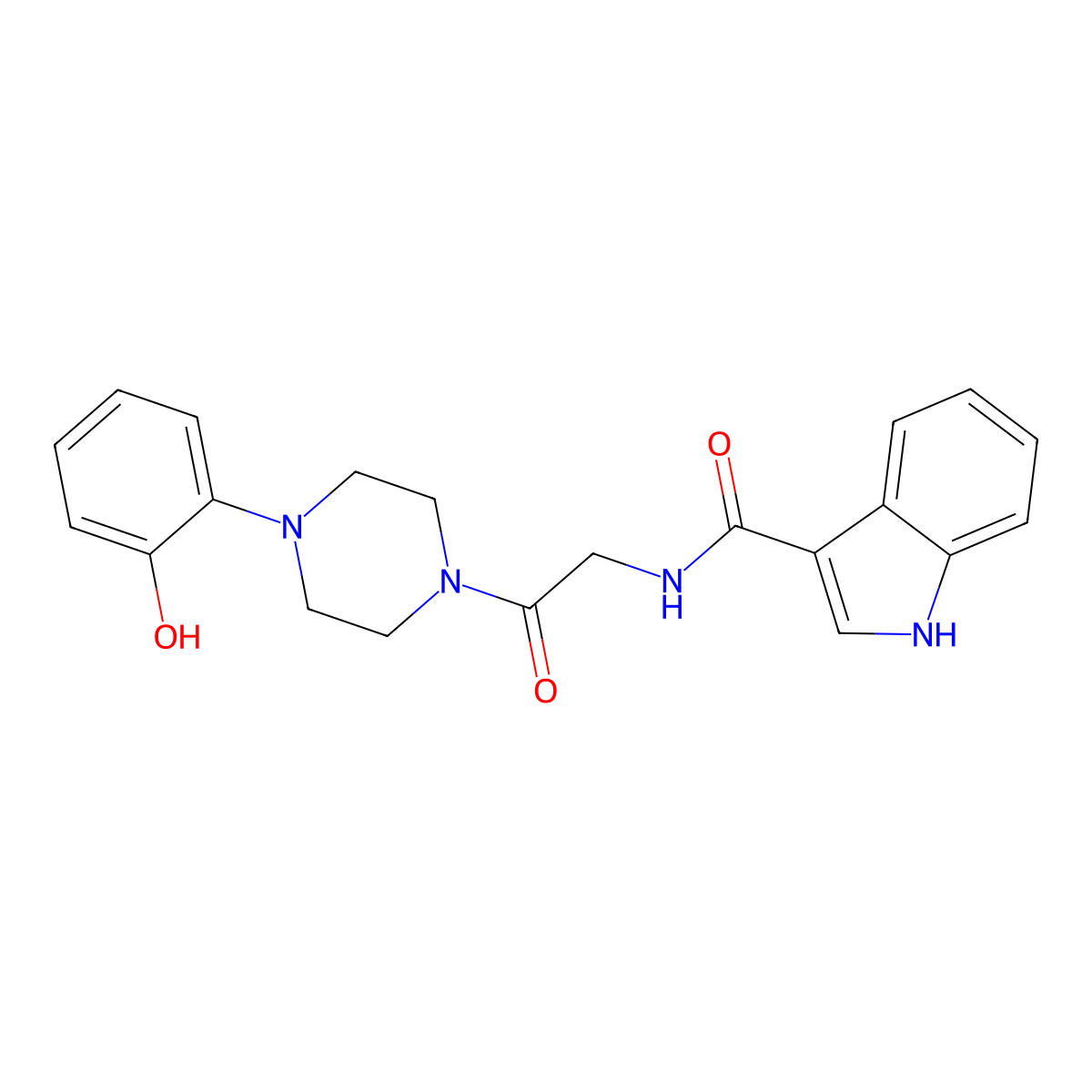 N-(2-(4-(2-hydroxyphenyl)piperazin-1-yl)-2-oxoethyl)-1H-indole-3-carboxamide molecular structure, CAS 1226447-92-2