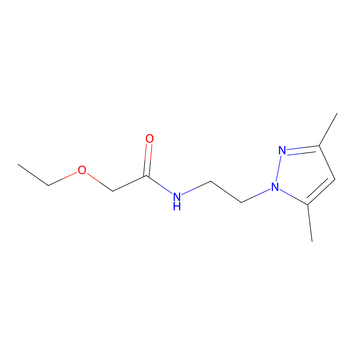 N-[2-(3,5-dimethyl-1H-pyrazol-1-yl)ethyl]-2-ethoxyacetamide molecular structure, CAS 1226448-06-1