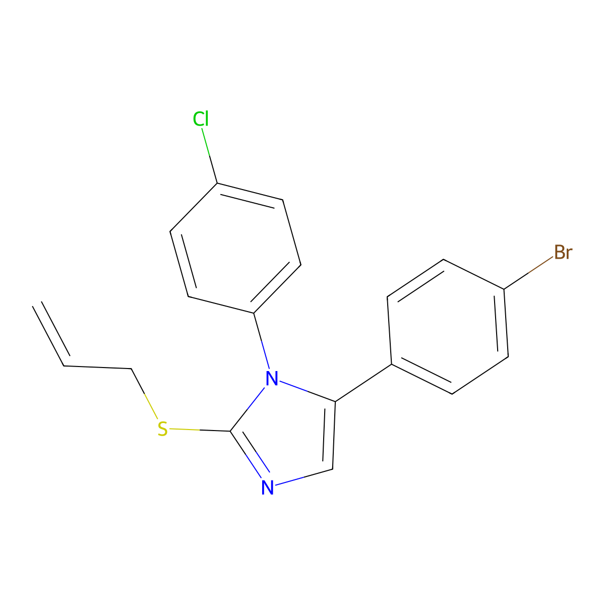 2-(allylthio)-5-(4-bromophenyl)-1-(4-chlorophenyl)-1H-imidazole molecular structure, CAS 1226448-19-6