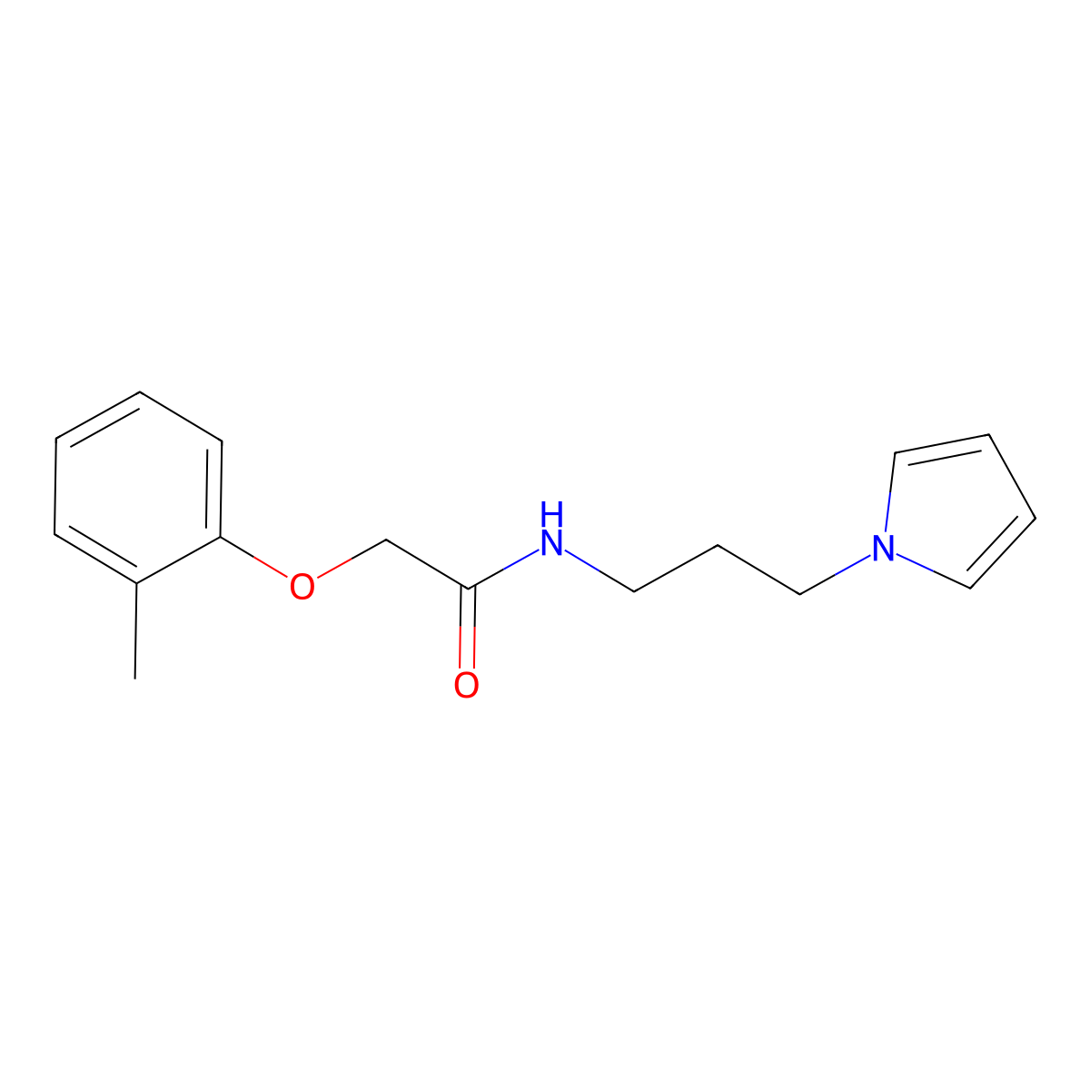 N-(3-(1H-pyrrol-1-yl)propyl)-2-(o-tolyloxy)acetamide molecular structure, CAS 1226448-23-2