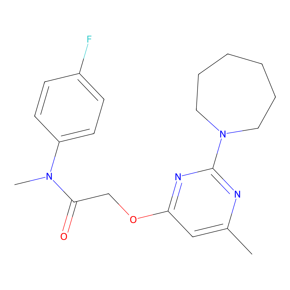 2-{[2-(azepan-1-yl)-6-methylpyrimidin-4-yl]oxy}-N-(4-fluorophenyl)-N-methylacetamide molecular structure, CAS 1226448-35-6