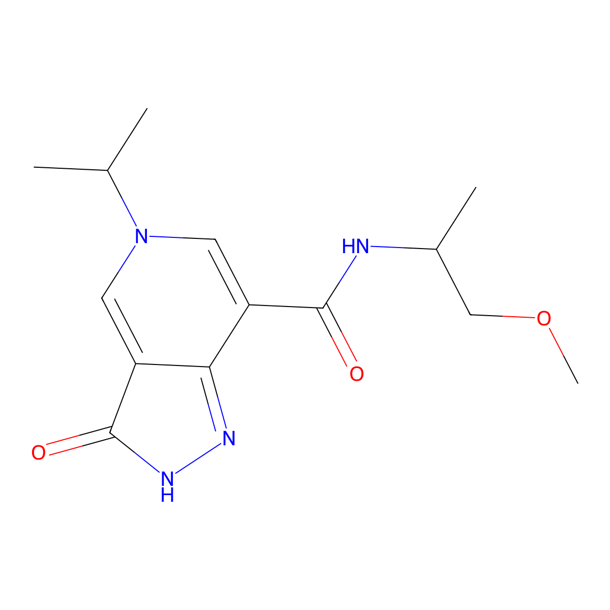 5-isopropyl-N-(1-methoxypropan-2-yl)-3-oxo-3,5-dihydro-2H-pyrazolo[4,3-c]pyridine-7-carboxamide molecular structure, CAS 1226448-43-6