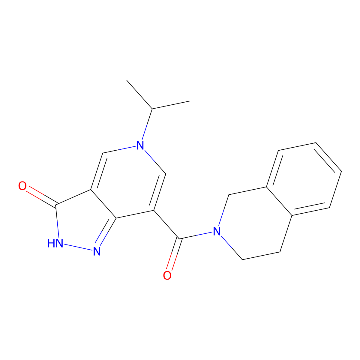 5-isopropyl-7-(1,2,3,4-tetrahydroisoquinoline-2-carbonyl)-2H-pyrazolo[4,3-c]pyridin-3(5H)-one molecular structure, CAS 1226448-46-9