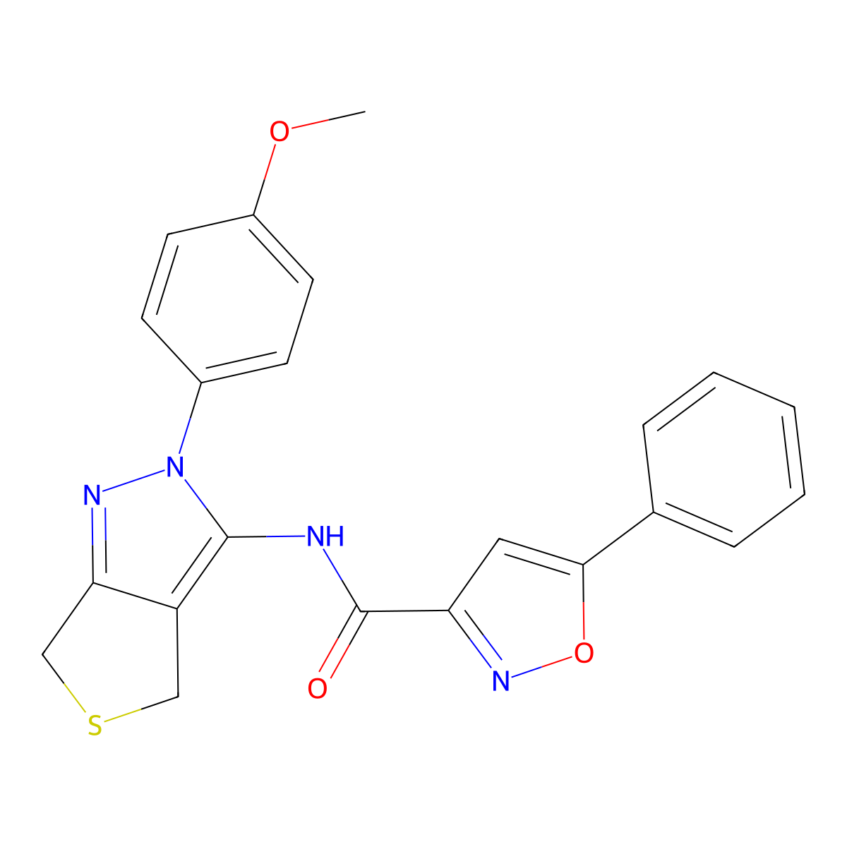N-(2-(4-methoxyphenyl)-4,6-dihydro-2H-thieno[3,4-c]pyrazol-3-yl)-5-phenylisoxazole-3-carboxamide molecular structure, CAS 1226448-62-9