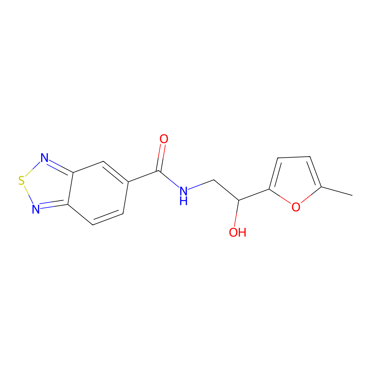 N-[2-hydroxy-2-(5-methylfuran-2-yl)ethyl]-2,1,3-benzothiadiazole-5-carboxamide molecular structure, CAS 1226448-66-3