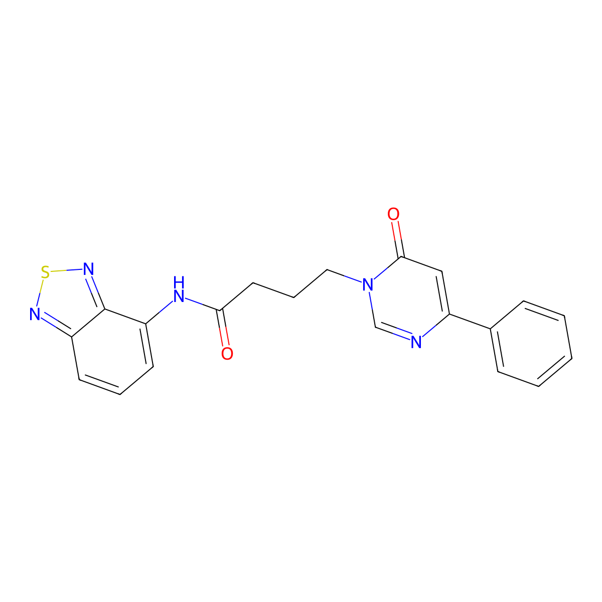N-(benzo[c][1,2,5]thiadiazol-4-yl)-4-(6-oxo-4-phenylpyrimidin-1(6H)-yl)butanamide molecular structure, CAS 1226448-68-5