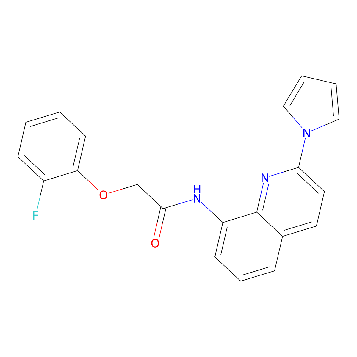 2-(2-fluorophenoxy)-N-[2-(1H-pyrrol-1-yl)quinolin-8-yl]acetamide molecular structure, CAS 1226448-72-1