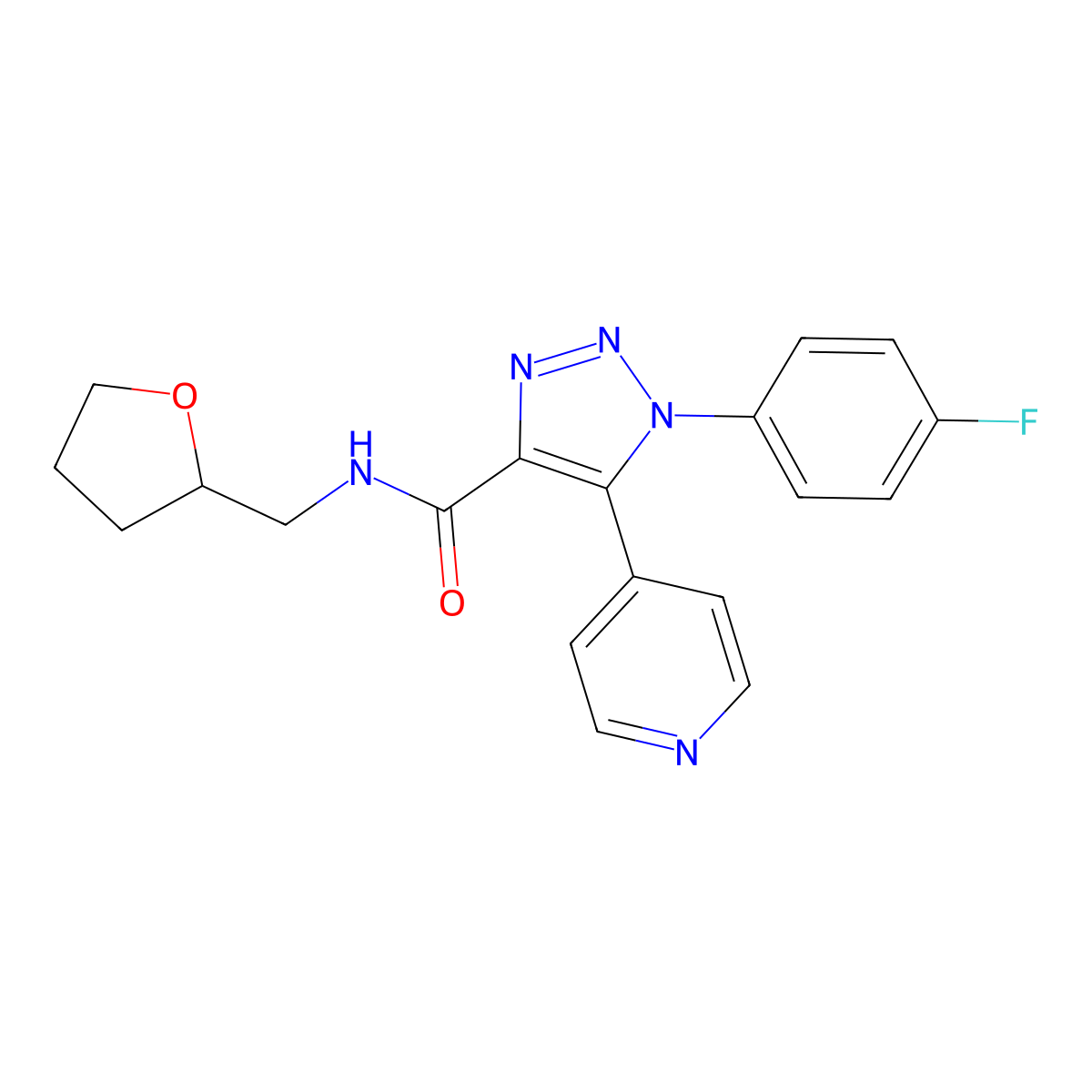 1-(4-fluorophenyl)-N-[(oxolan-2-yl)methyl]-5-(pyridin-4-yl)-1H-1,2,3-triazole-4-carboxamide molecular structure, CAS 1226448-76-5