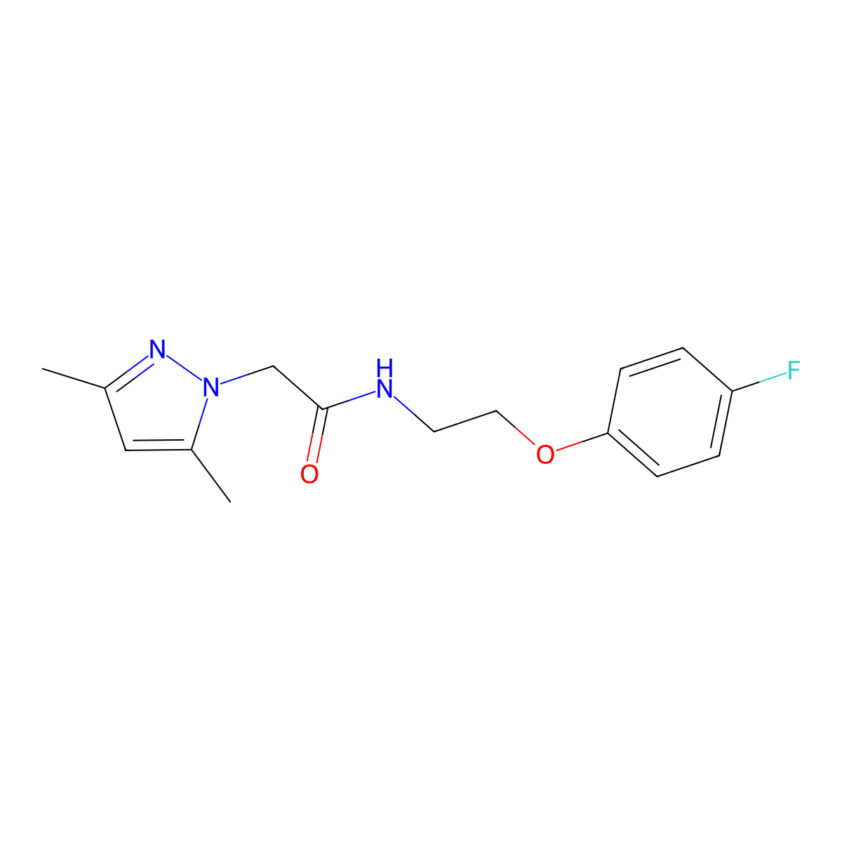 2-(3,5-dimethyl-1H-pyrazol-1-yl)-N-(2-(4-fluorophenoxy)ethyl)acetamide molecular structure, CAS 1226448-84-5
