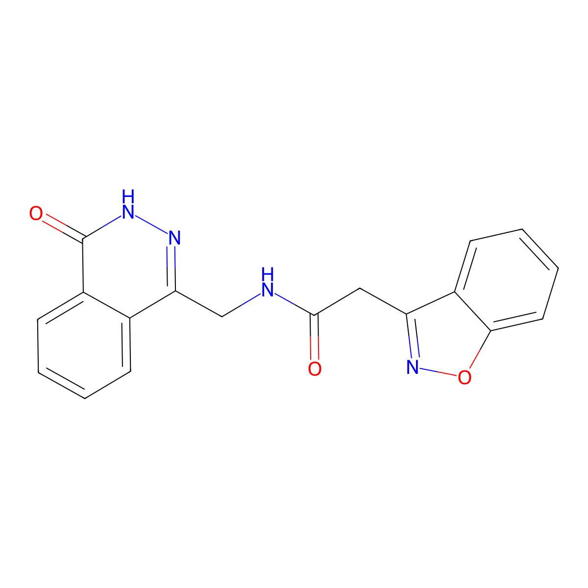 2-(benzo[d]isoxazol-3-yl)-N-((4-oxo-3,4-dihydrophthalazin-1-yl)methyl)acetamide molecular structure, CAS 1226448-96-9