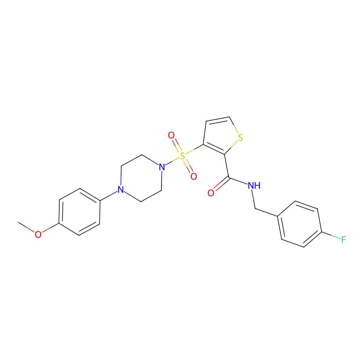 N-(4-fluorobenzyl)-3-{[4-(4-methoxyphenyl)piperazin-1-yl]sulfonyl}thiophene-2-carboxamide molecular structure, CAS 1226448-99-2