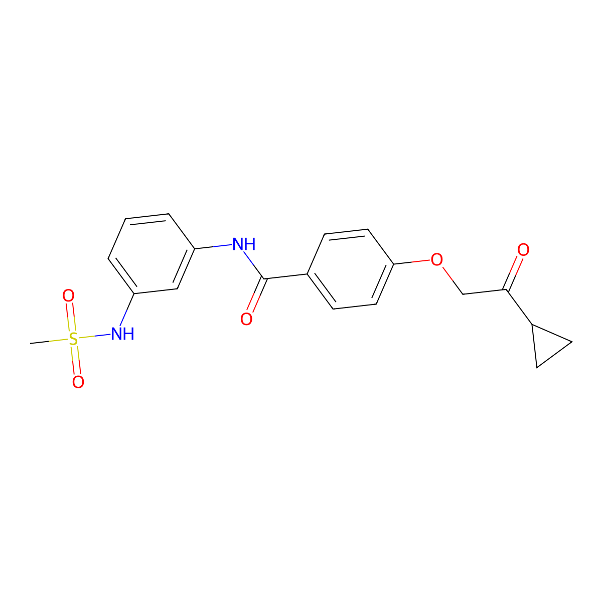 4-(2-cyclopropyl-2-oxoethoxy)-N-(3-methanesulfonamidophenyl)benzamide molecular structure, CAS 1226449-07-5