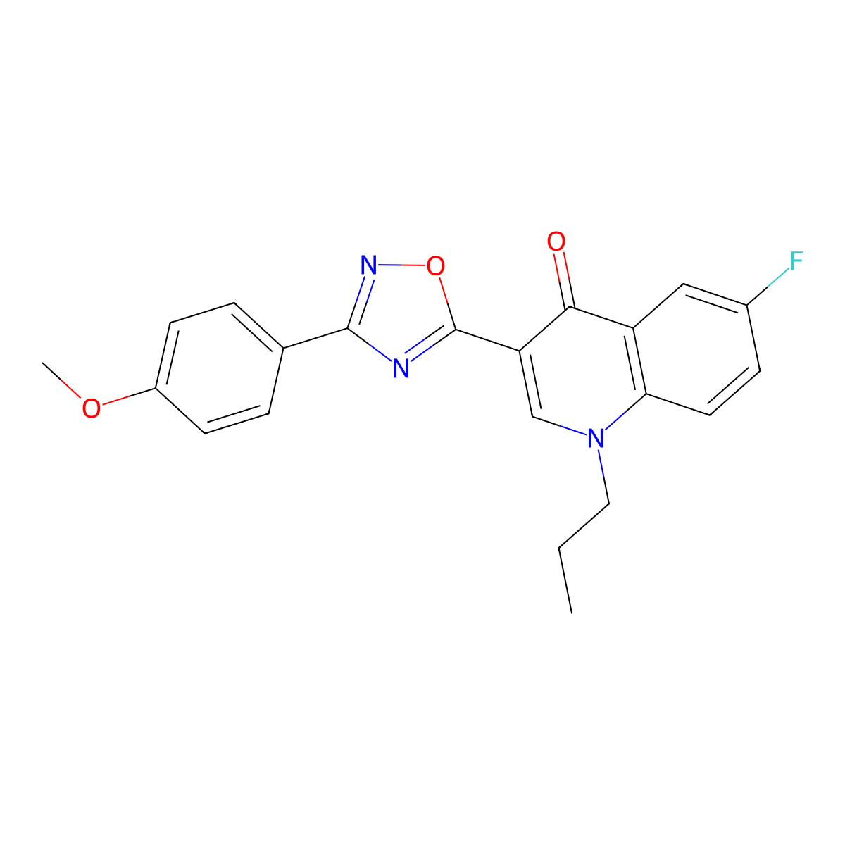 6-fluoro-3-(3-(4-methoxyphenyl)-1,2,4-oxadiazol-5-yl)-1-propylquinolin-4(1H)-one molecular structure, CAS 1226449-17-7
