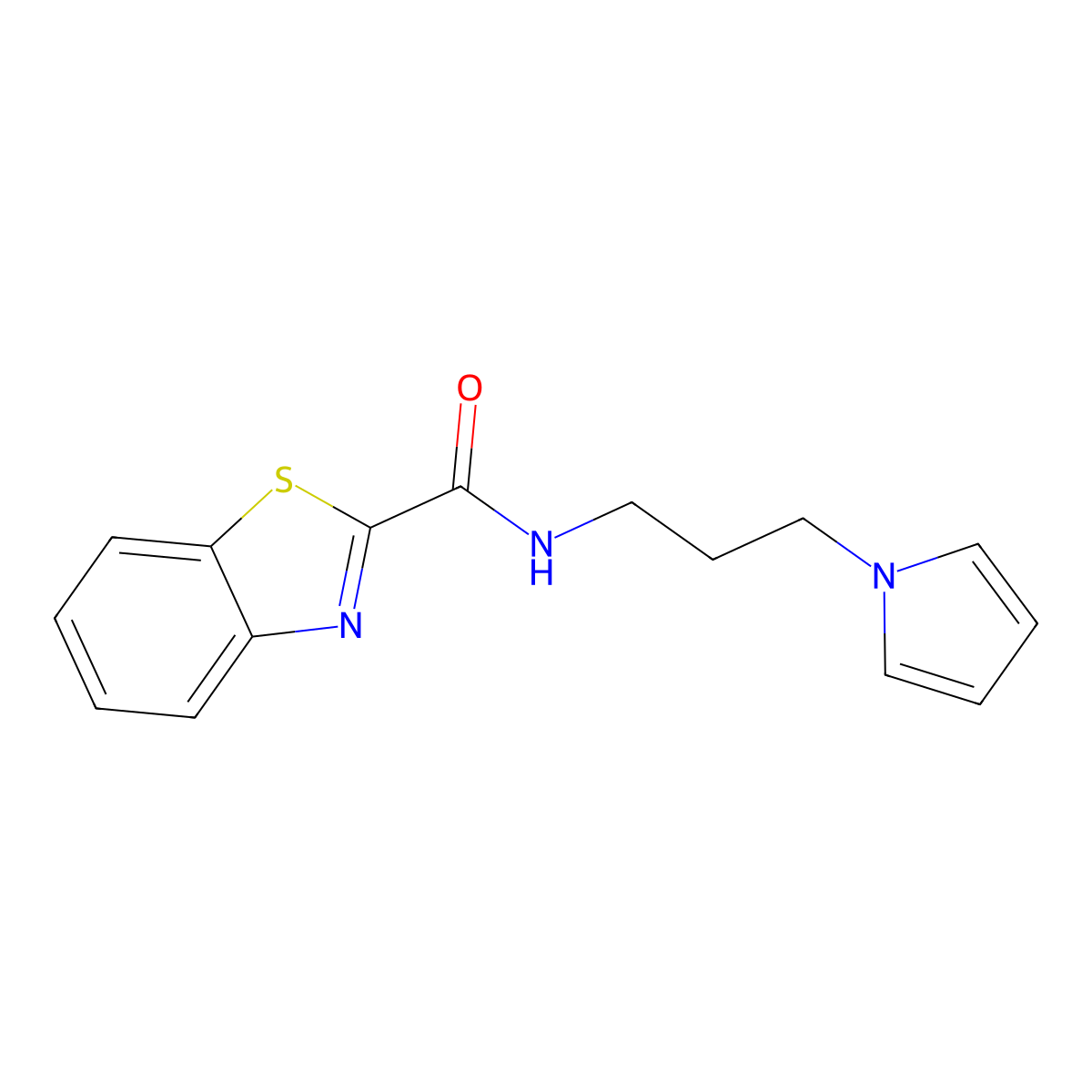 N-(3-(1H-pyrrol-1-yl)propyl)benzo[d]thiazole-2-carboxamide molecular structure, CAS 1226449-32-6