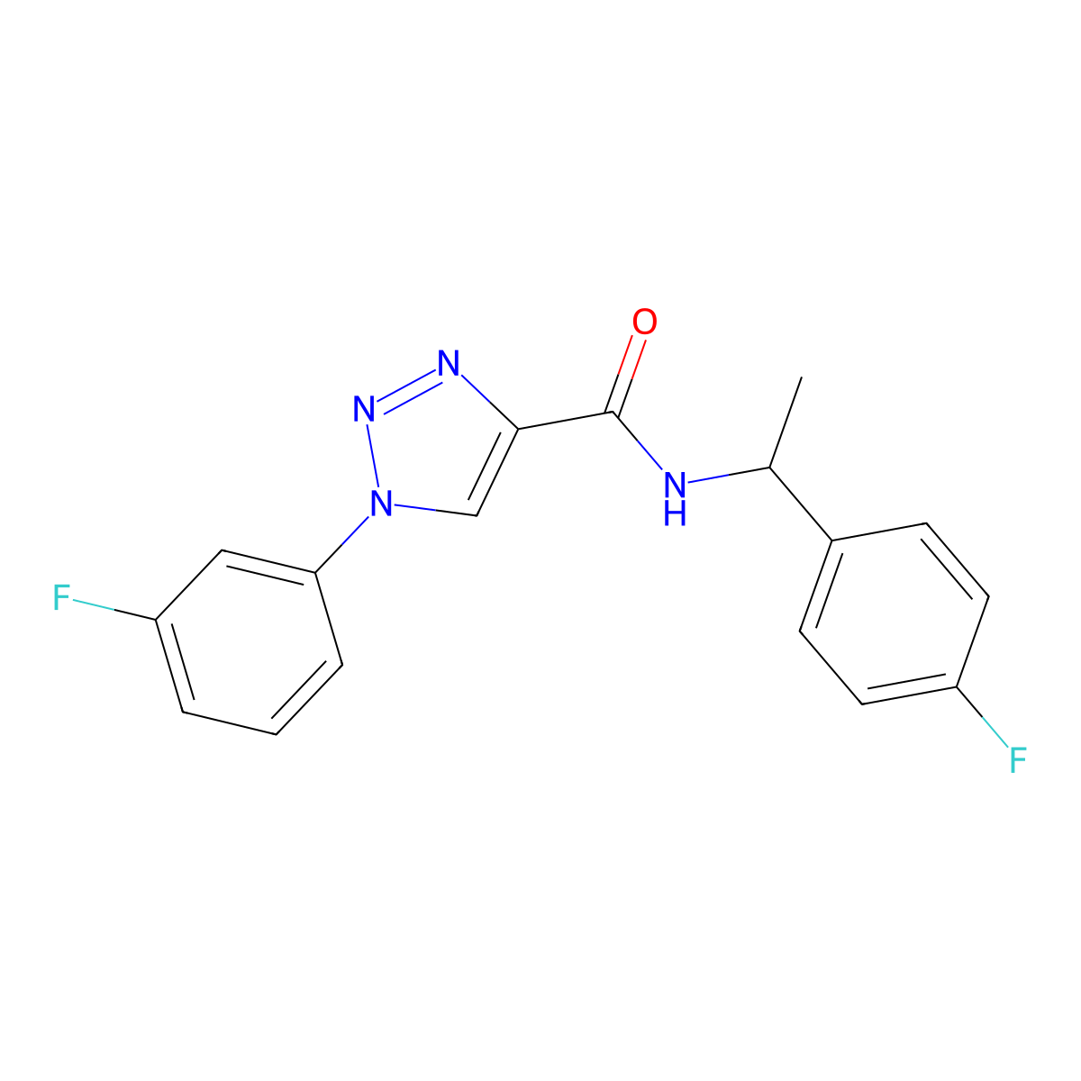 1-(3-fluorophenyl)-N-[1-(4-fluorophenyl)ethyl]-1H-1,2,3-triazole-4-carboxamide molecular structure, CAS 1226449-35-9