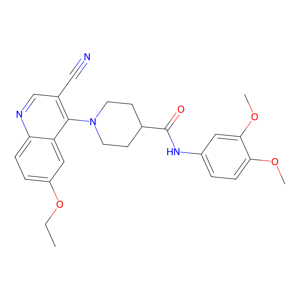 1-(3-cyano-6-ethoxyquinolin-4-yl)-N-(3,4-dimethoxyphenyl)piperidine-4-carboxamide molecular structure, CAS 1226449-45-1