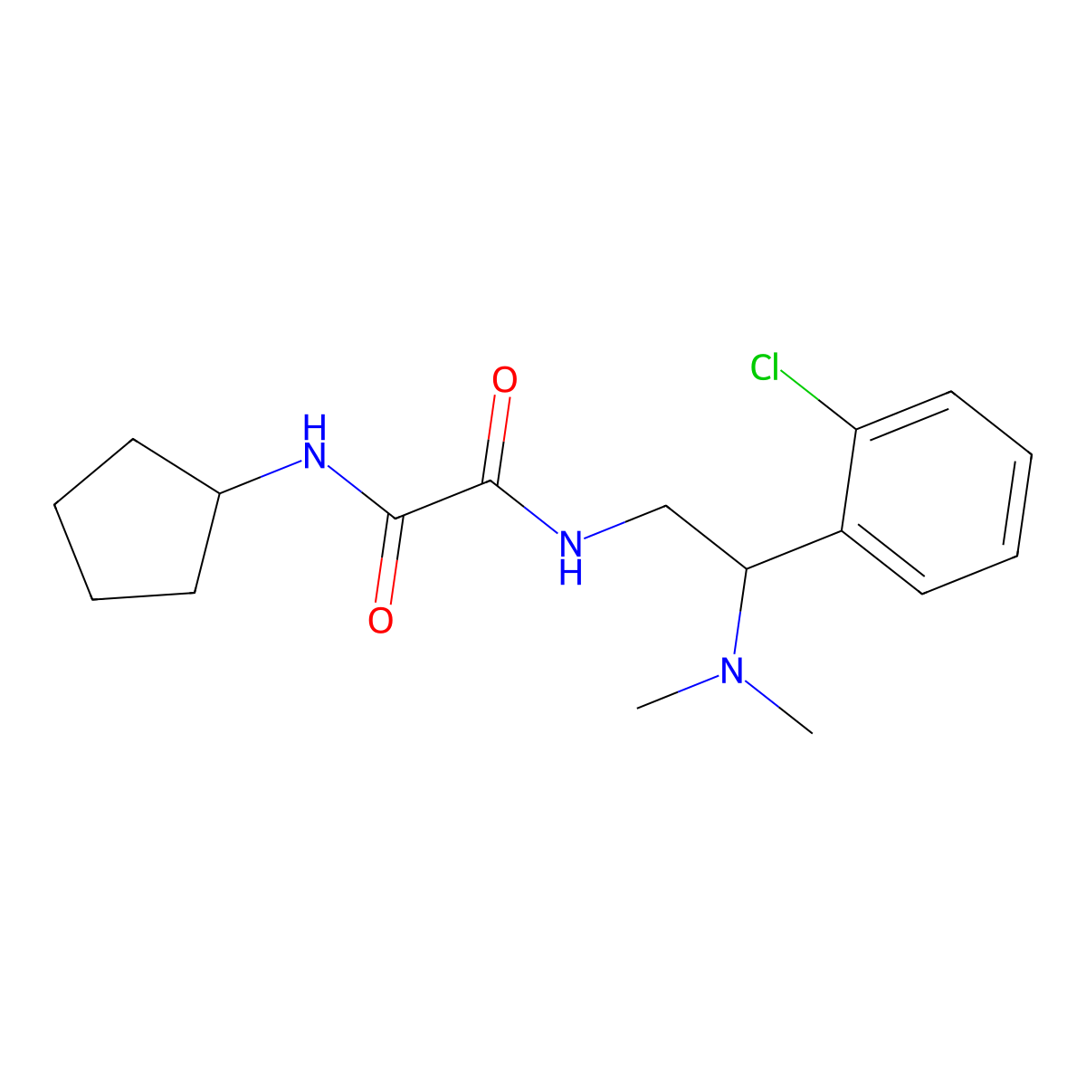 N1-(2-(2-chlorophenyl)-2-(dimethylamino)ethyl)-N2-cyclopentyloxalamide molecular structure, CAS 1226449-47-3