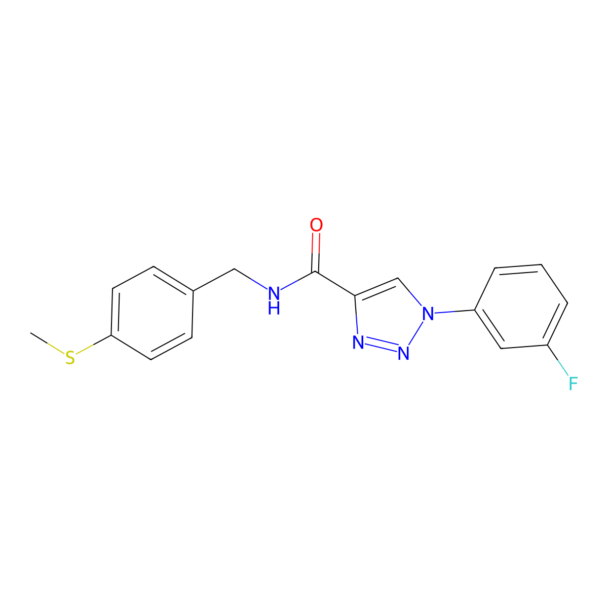 1-(3-fluorophenyl)-N-(4-(methylthio)benzyl)-1H-1,2,3-triazole-4-carboxamide molecular structure, CAS 1226449-58-6