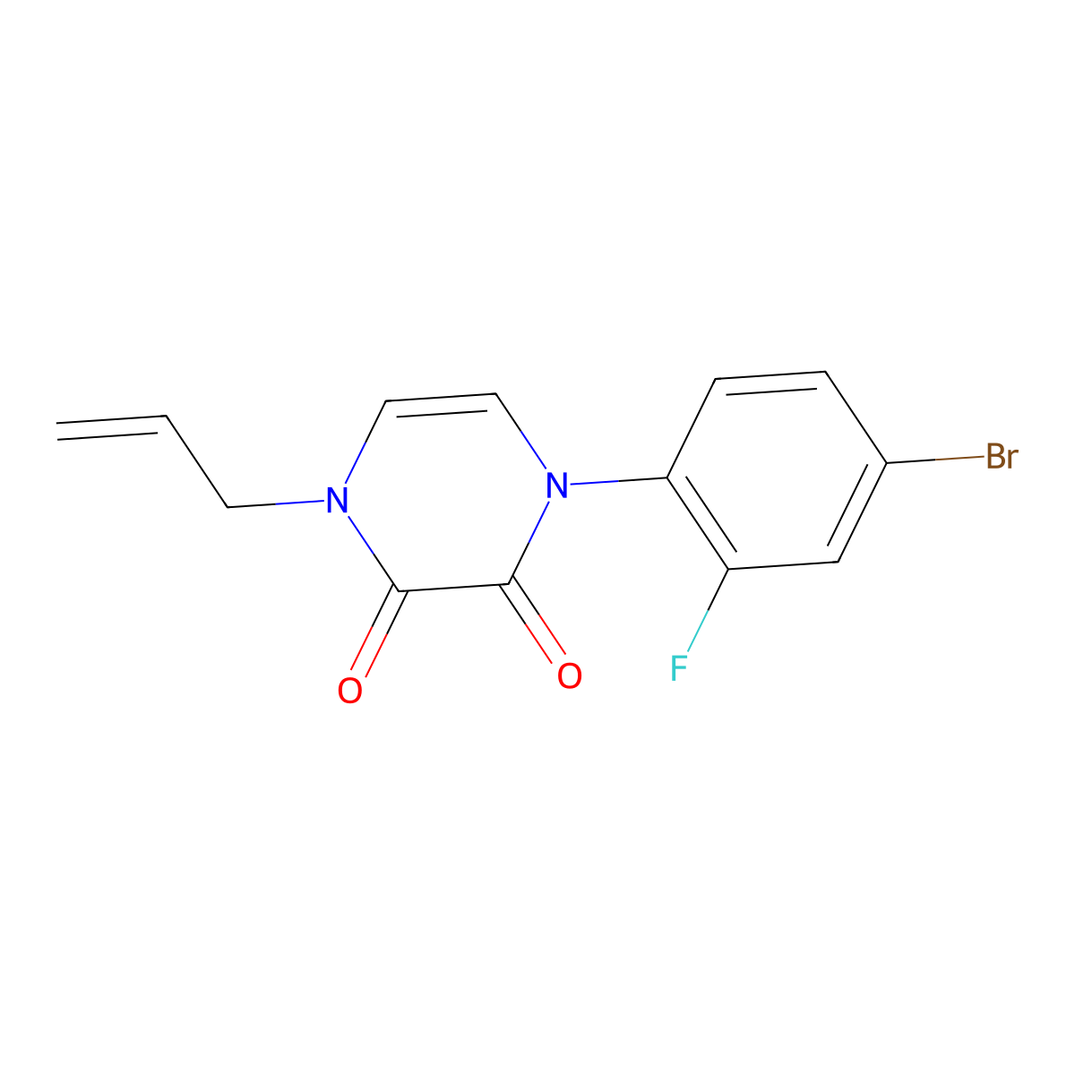 1-allyl-4-(4-bromo-2-fluorophenyl)pyrazine-2,3(1H,4H)-dione molecular structure, CAS 1226449-59-7