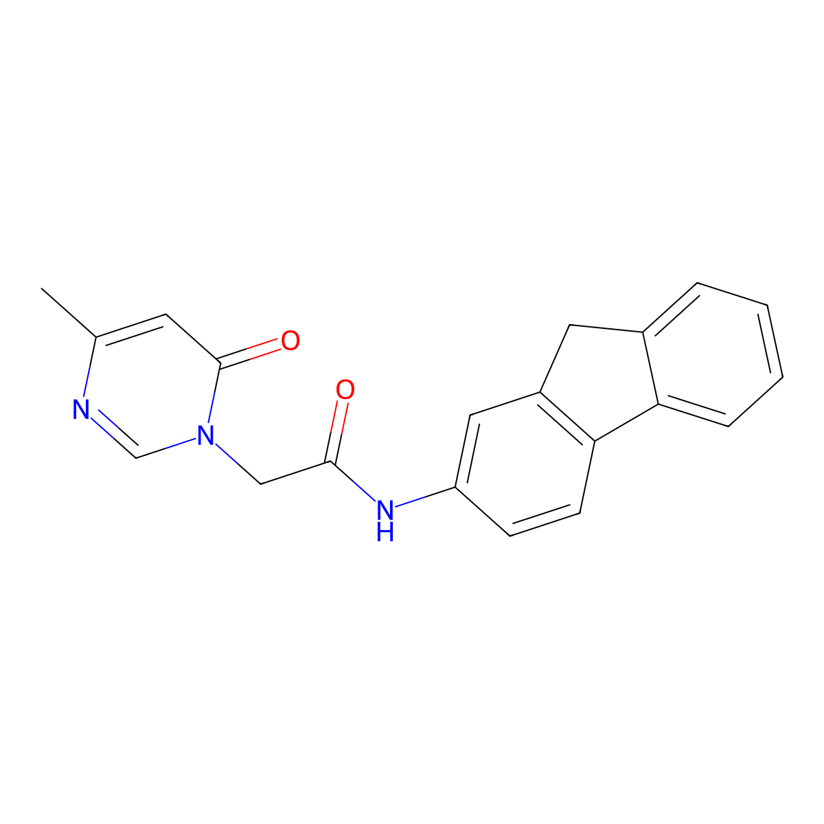 N-(9H-fluoren-2-yl)-2-(4-methyl-6-oxopyrimidin-1(6H)-yl)acetamide molecular structure, CAS 1226449-62-2