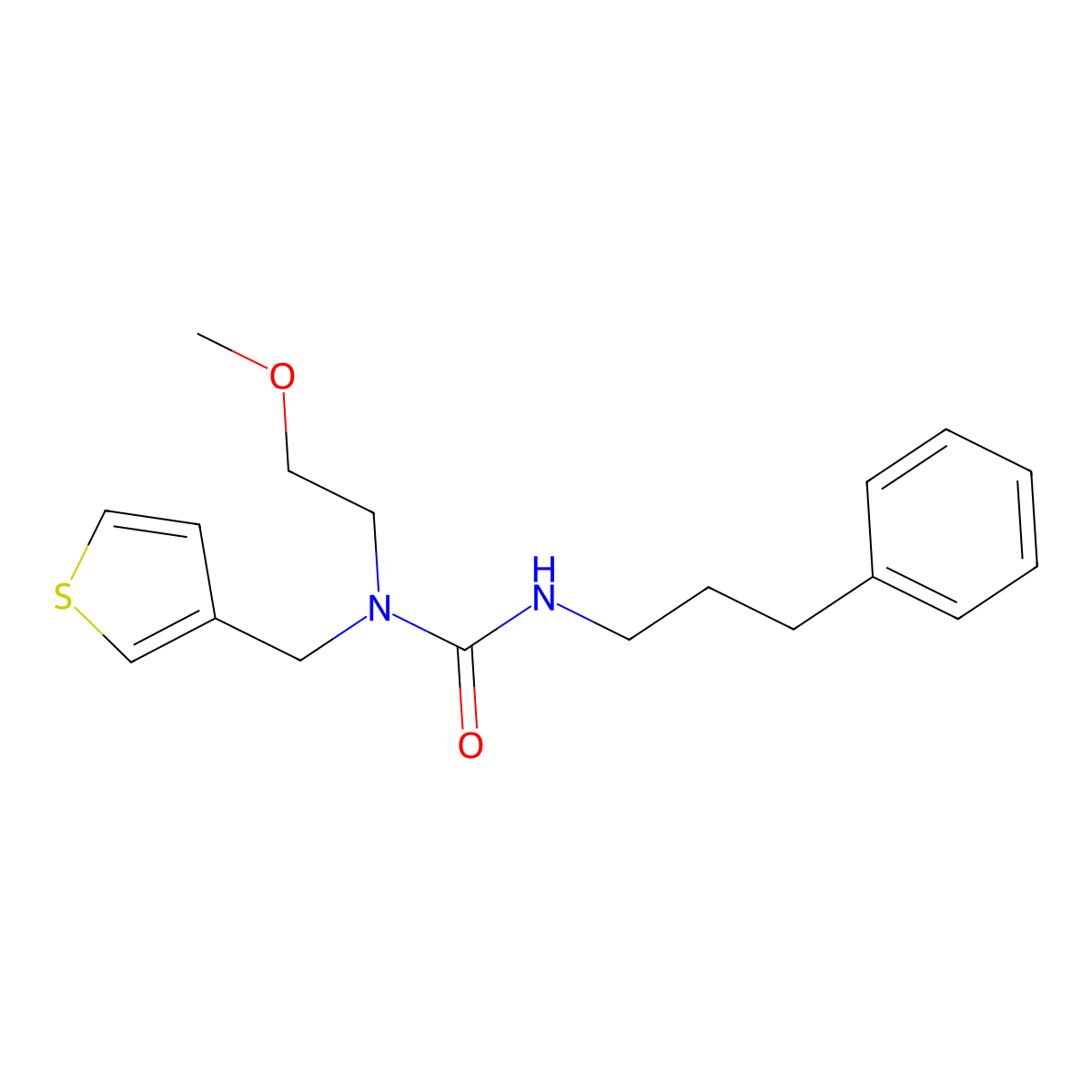 1-(2-Methoxyethyl)-3-(3-phenylpropyl)-1-(thiophen-3-ylmethyl)urea molecular structure, CAS 1226449-66-6