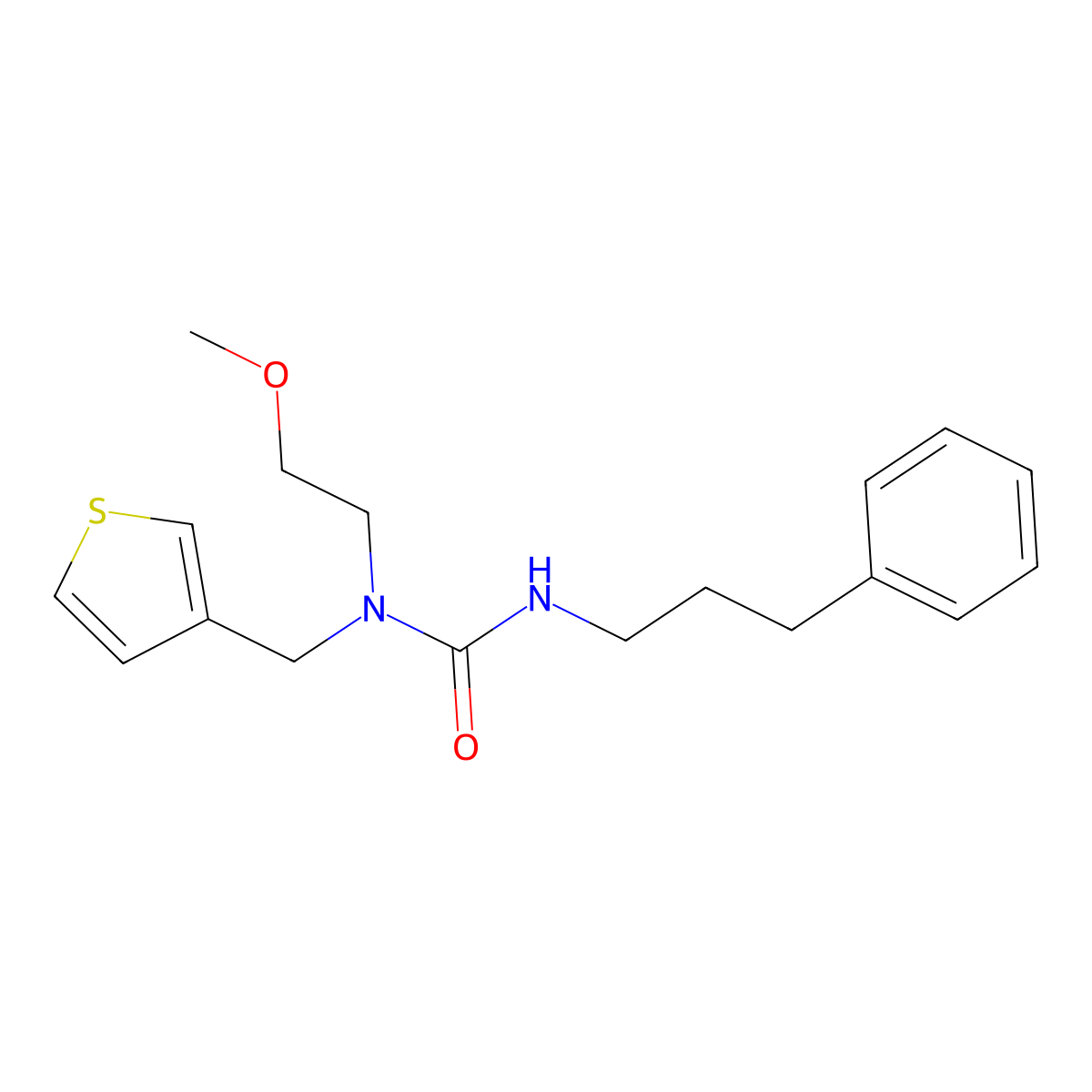 1-(2-Methoxyethyl)-3-(3-phenylpropyl)-1-(thiophen-3-ylmethyl)urea molecular structure, CAS 1226449-66-6