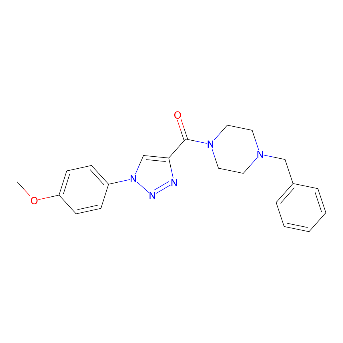 1-benzyl-4-[1-(4-methoxyphenyl)-1H-1,2,3-triazole-4-carbonyl]piperazine molecular structure, CAS 1226449-73-5